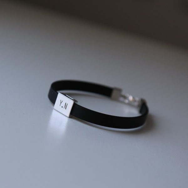 צמיד סיליקון רחב מלבן