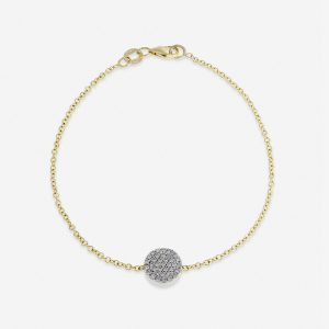 צמיד זהב עם עיגול משובץ