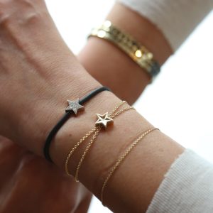 צמיד סיליקון עבה וצמיד חוליות זהב כפול