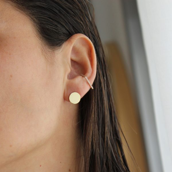 עגיל סנטנה עיגול זהב צהוב