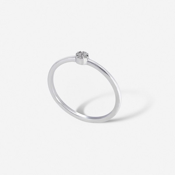 טבעת עיגול דקה משובצת