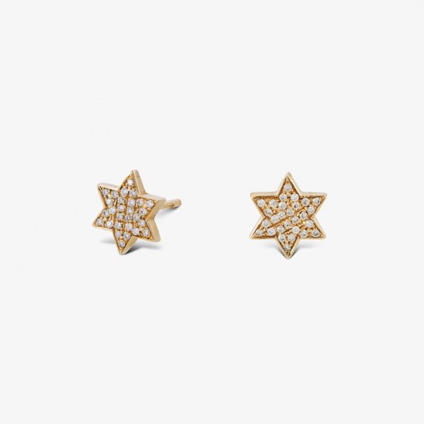 עגיל לירי מגן דוד משובץ יהלומים