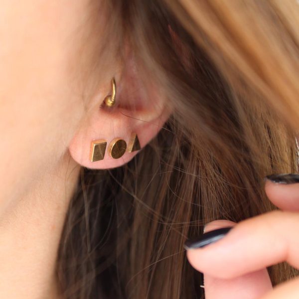 עגילי לירי זהב צהוב