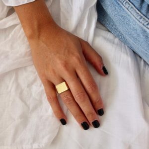 טבעת חותם מלבן