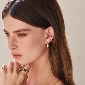 2 עגילי הליקס זהב צהוב