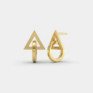 עגיל באלאנס משולש עיגול תלוי Balance Triangle Earrings