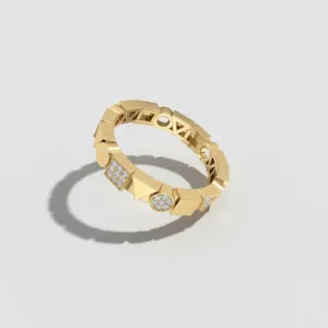 טבעת חישוק מורנו משובצת