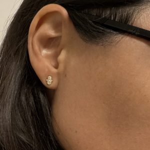 עגיל לירי חמסה משובץ יהלומים